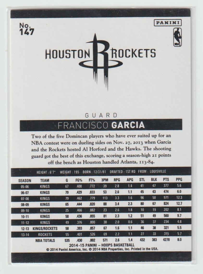 147 Francisco Garcia - Houston Rockets Green `