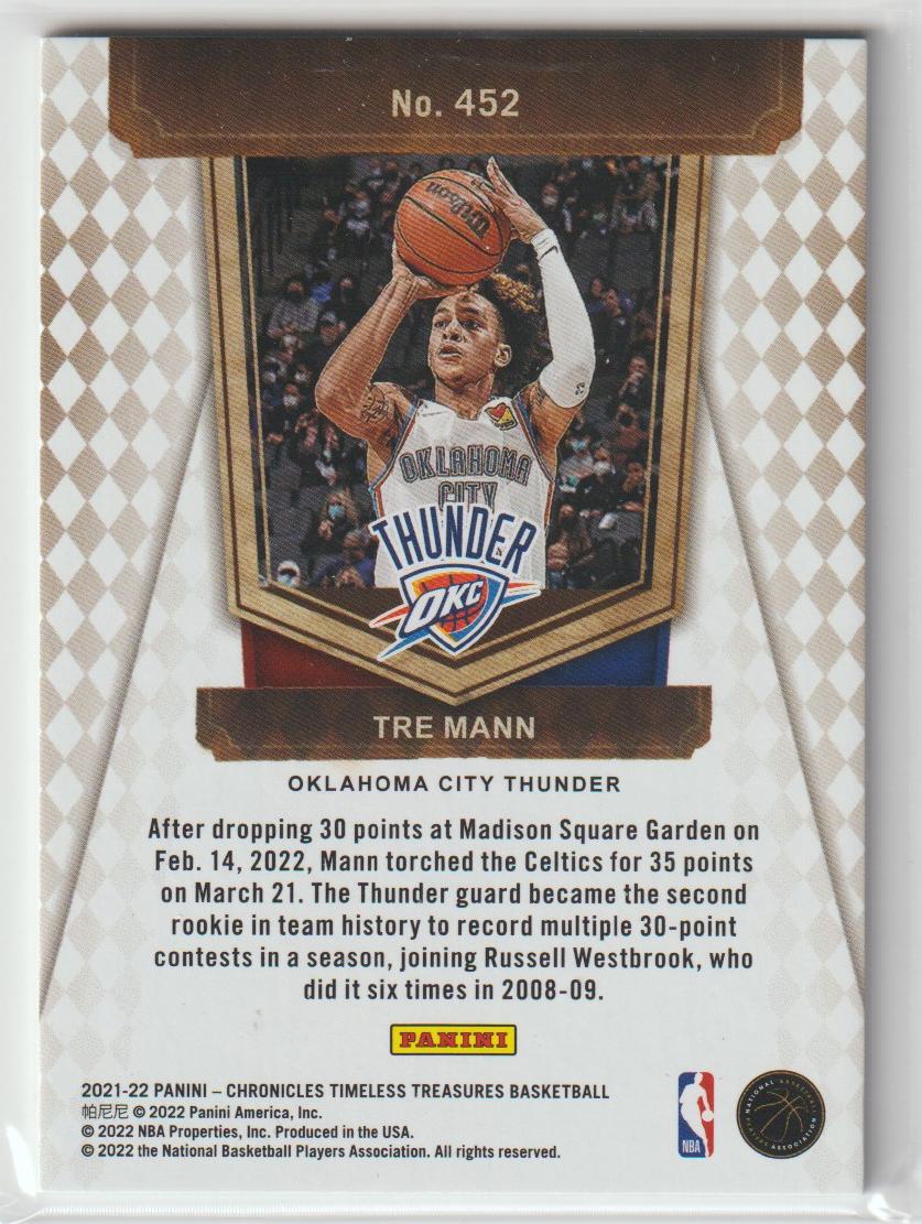 452 Tre Mann - Oklahoma City Thunder  Red 92/149