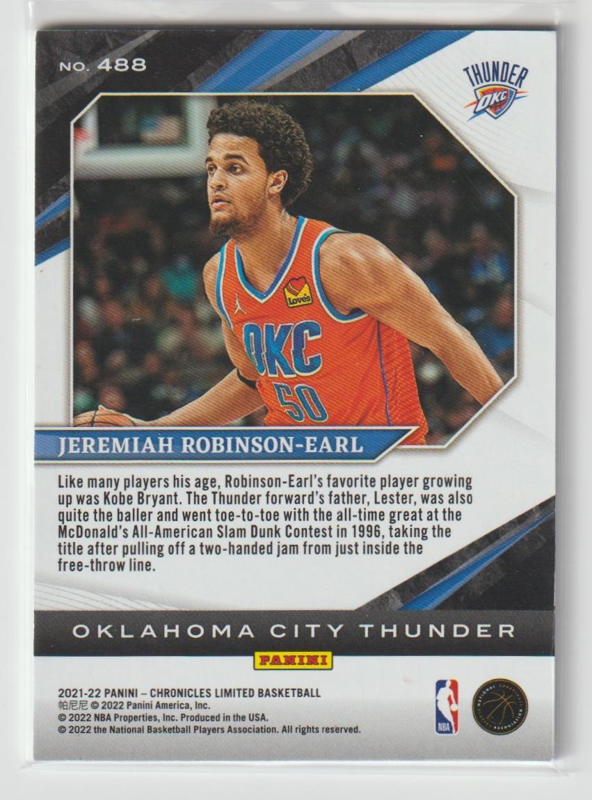 488 Jeremiah Robinson-Earl - Oklahoma City Thunder Purple 22/25