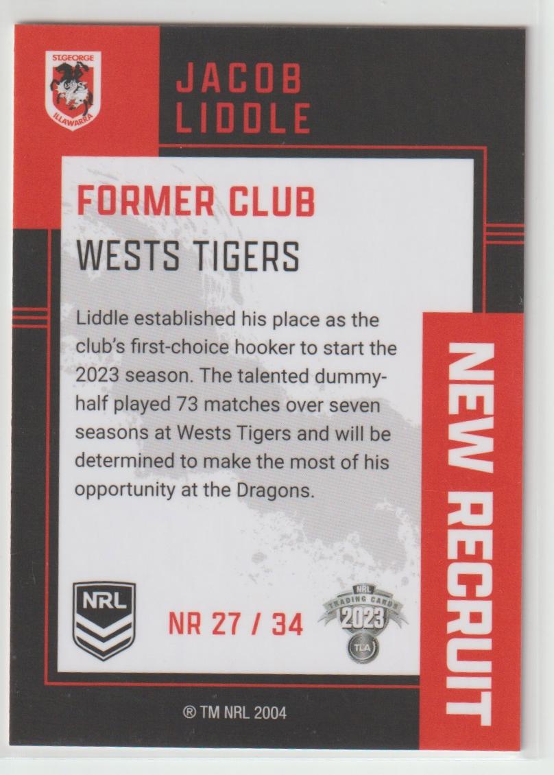 New Recruits NR 27 DRAGONS JACOB LIDDLE