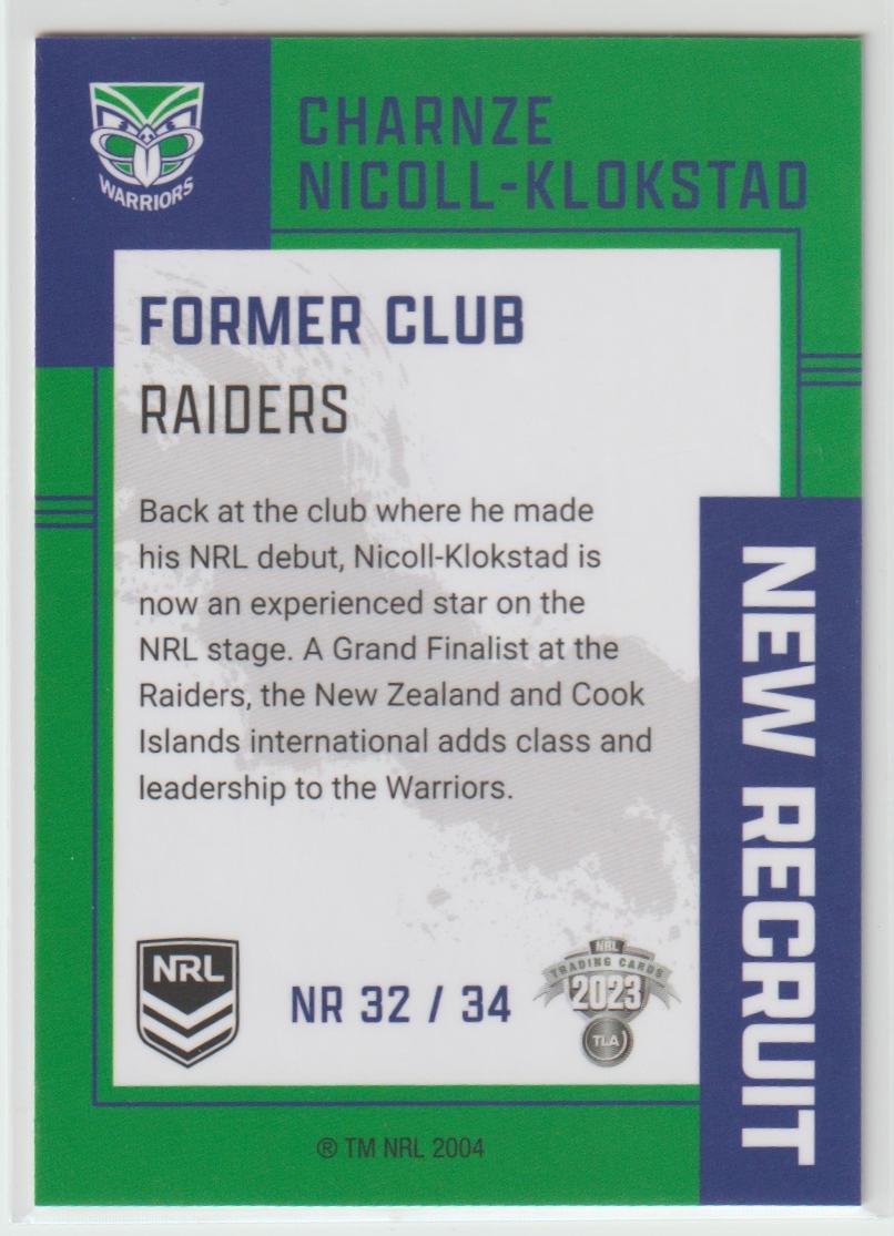 New Recruits NR 32 WARRIORS CHARNZE NICOLL-KLOKSTAD
