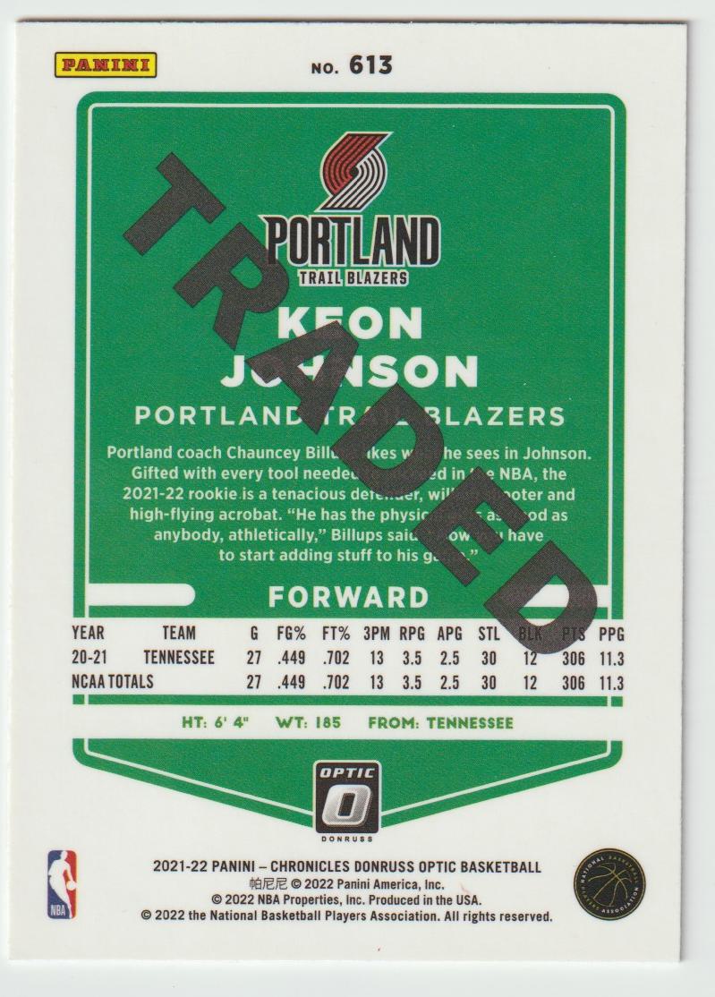 613 Keon Johnson - Portland Trail Blazers