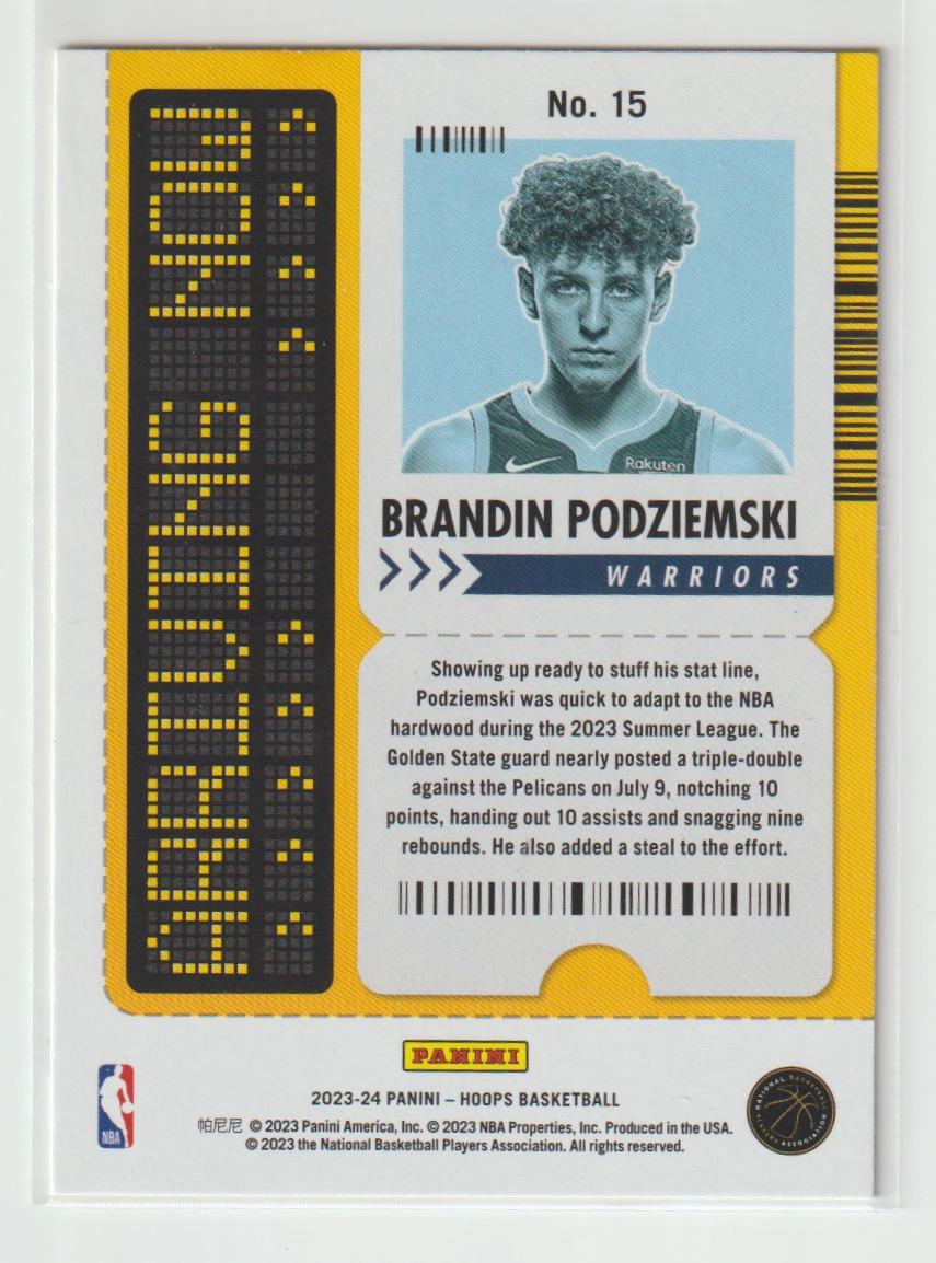 Arriving Now 015 Brandin Podziemski - Golden State Warriors