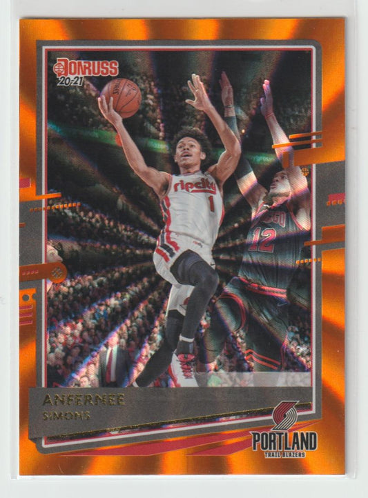 087 Anfernee Simons - Portland Trail Blazers Orange Laser