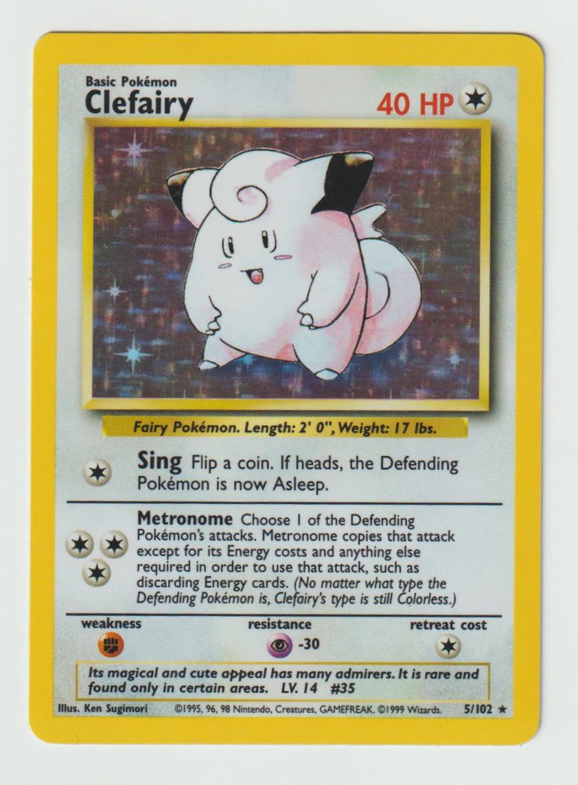 5/102: Clefairy – Colorless – Rare Holo