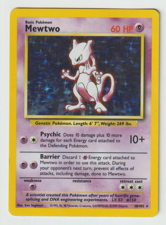 10/102: Mewtwo – Psychic – Rare Holo