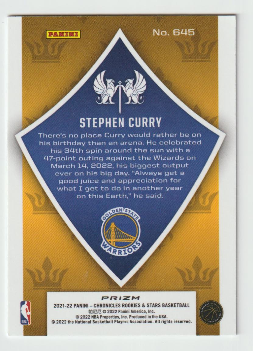 645 Stephen Curry - Golden State Warriors Silver