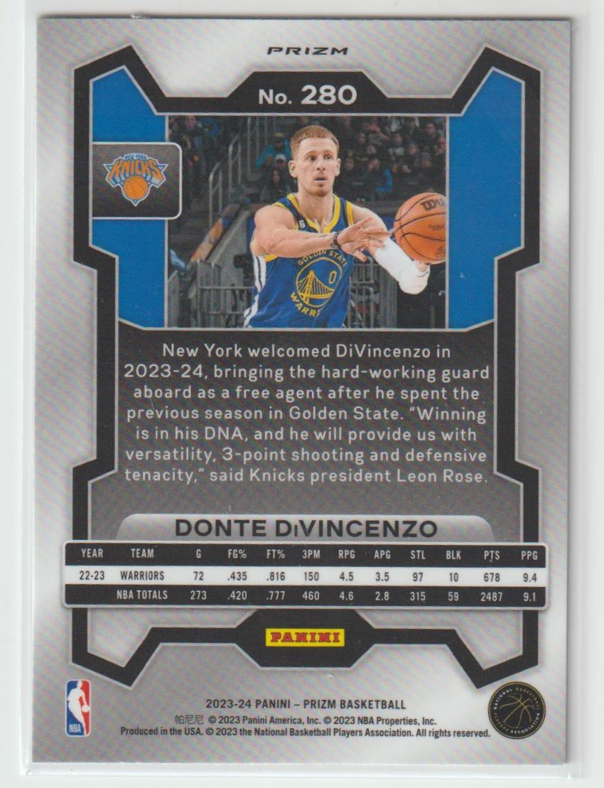 280 Donte DiVincenzo New York Knicks Green