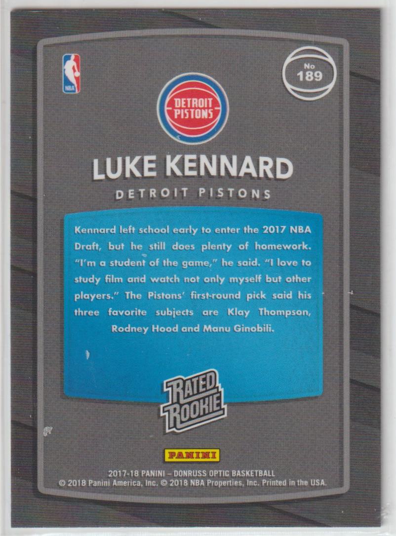 189 Luke Kennard - Detroit Pistons  Mega Box Red/Yellow