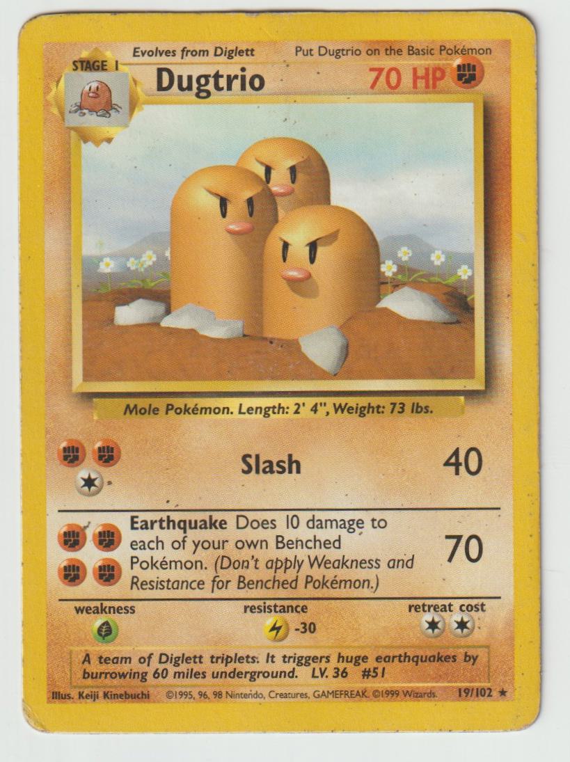 19/102: Dugtrio – Fighting – Rare