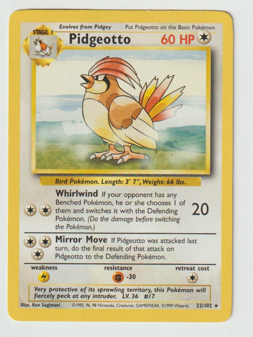 22/102: Pidgeotto – Colorless – Rare