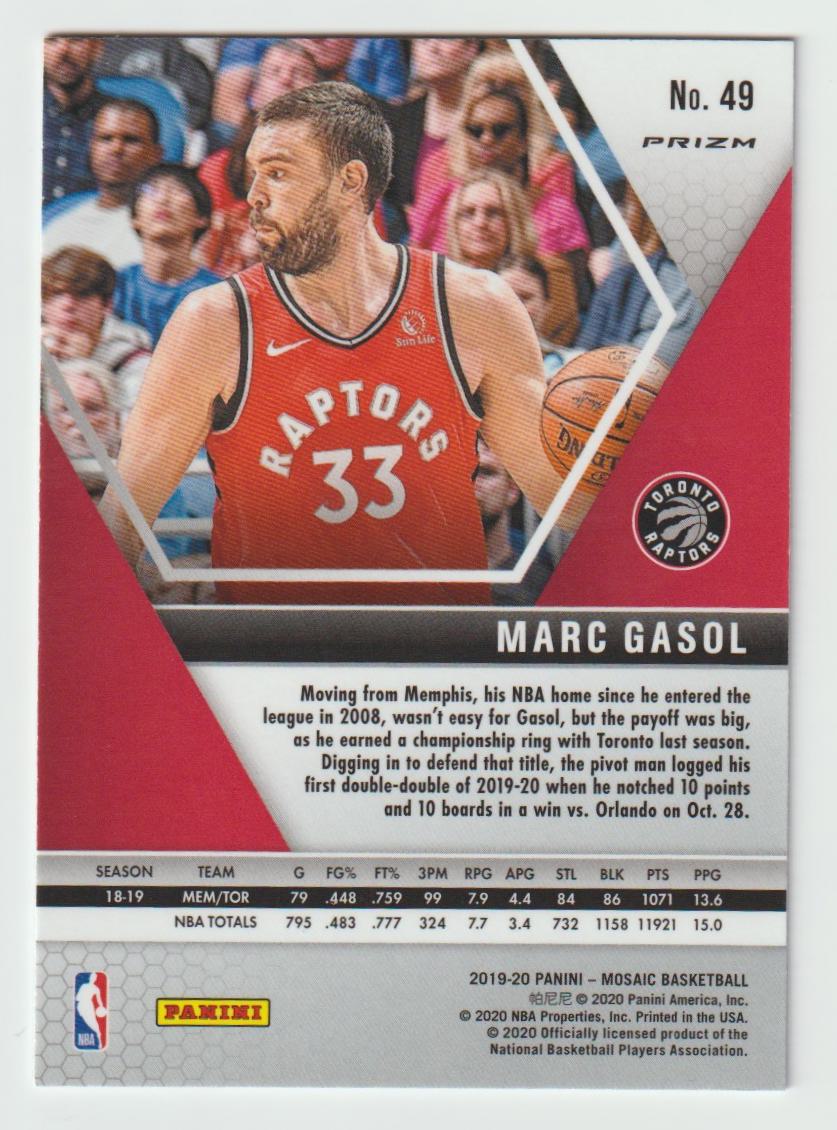 049 Marc Gasol - Toronto Raptors Camo Pink