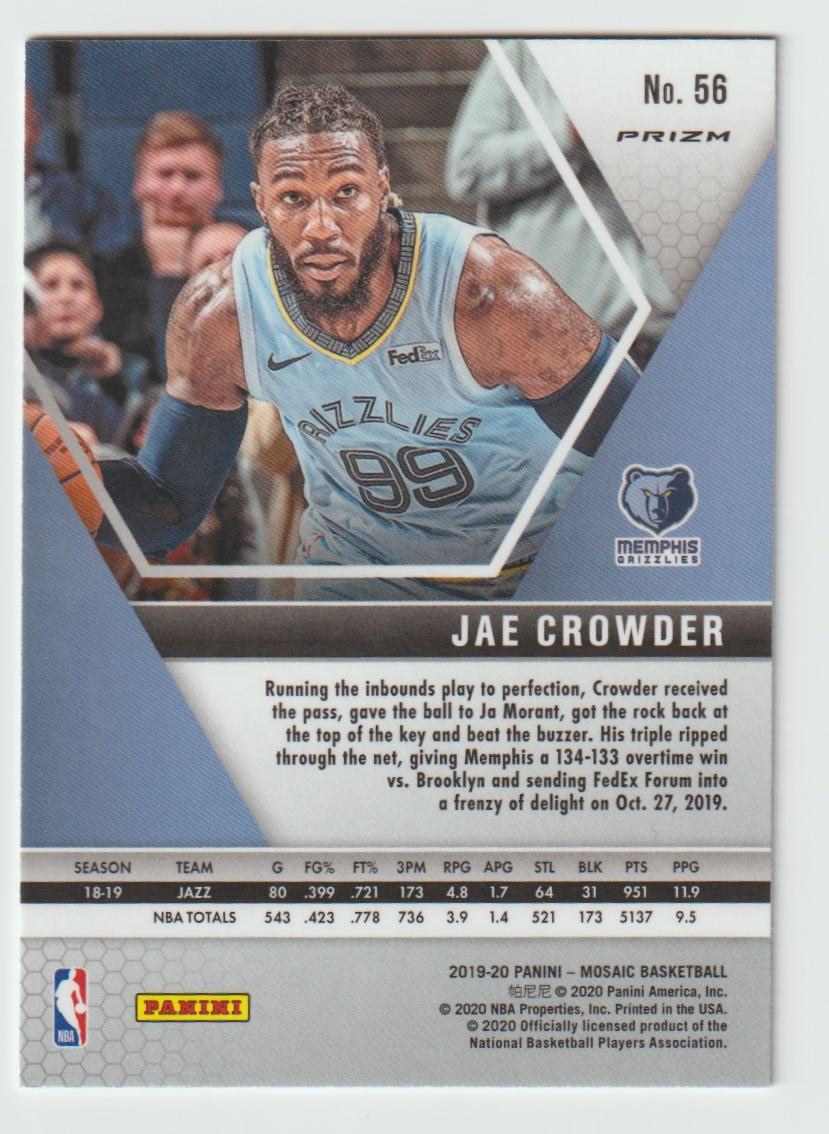 056 Jae Crowder - Memphis Grizzlies Green