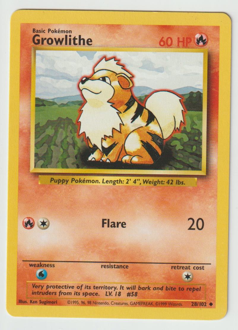 28/102: Growlithe – Fire – Uncommon