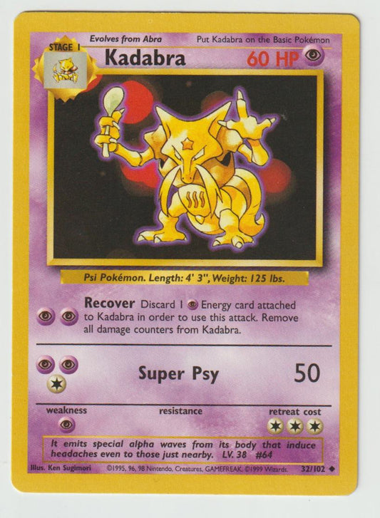 32/102: Kadabra – Psychic – Uncommon