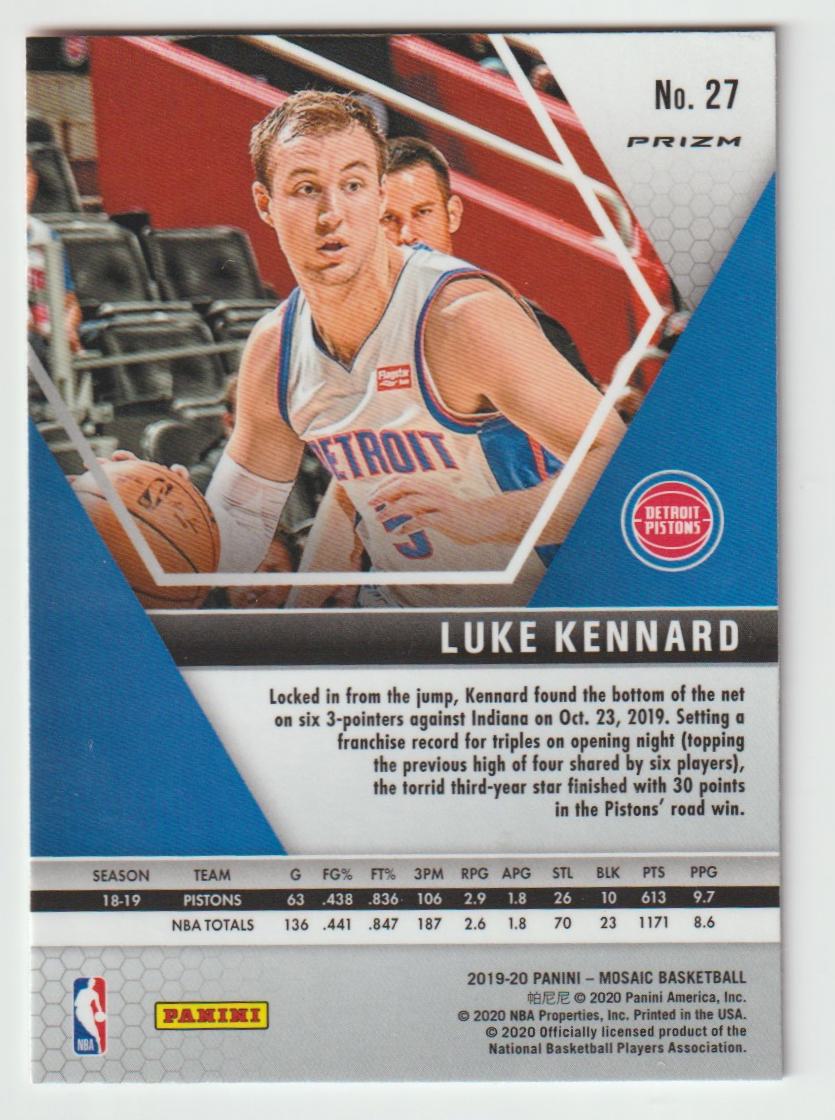 027 Luke Kennard - Detroit Pistons Camo Pink