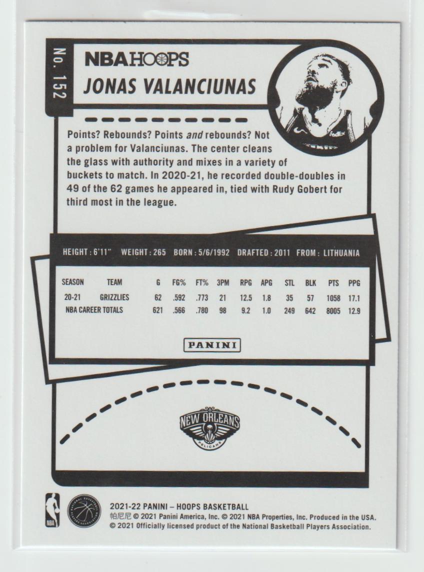 152 Jonas Valunciunas New Orleans Pelicans Purple