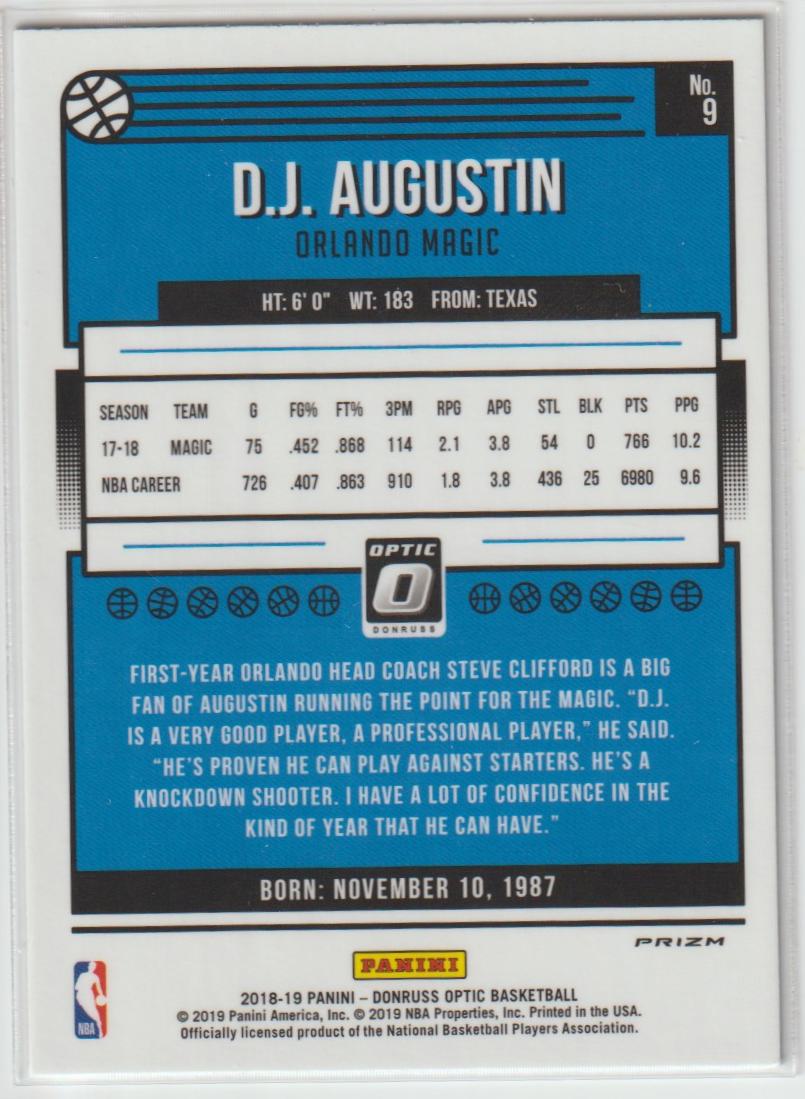 009 D.J. Augustin - Orlando Magic Holo