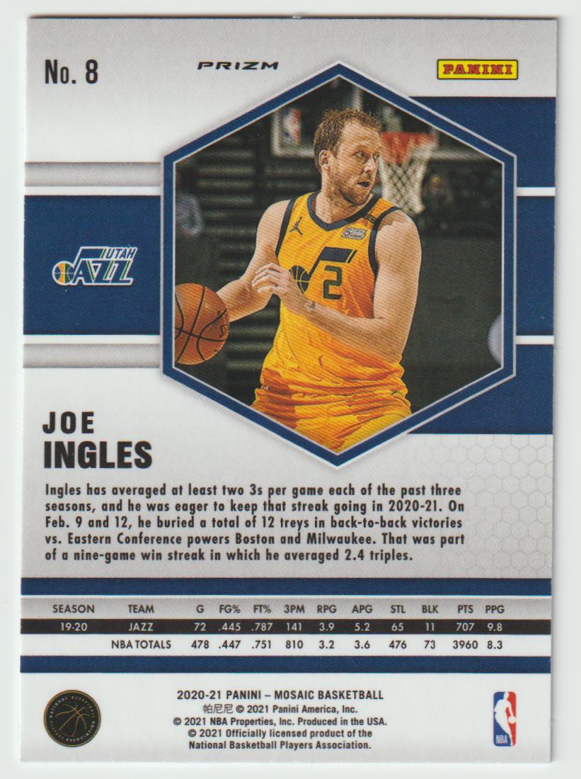 008 Joe Ingles - Utah Jazz Camo Pink