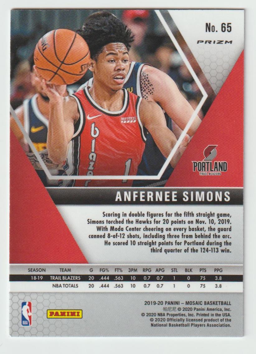 065 Anfernee Simons - Portland Trail Blazers Camo Pink