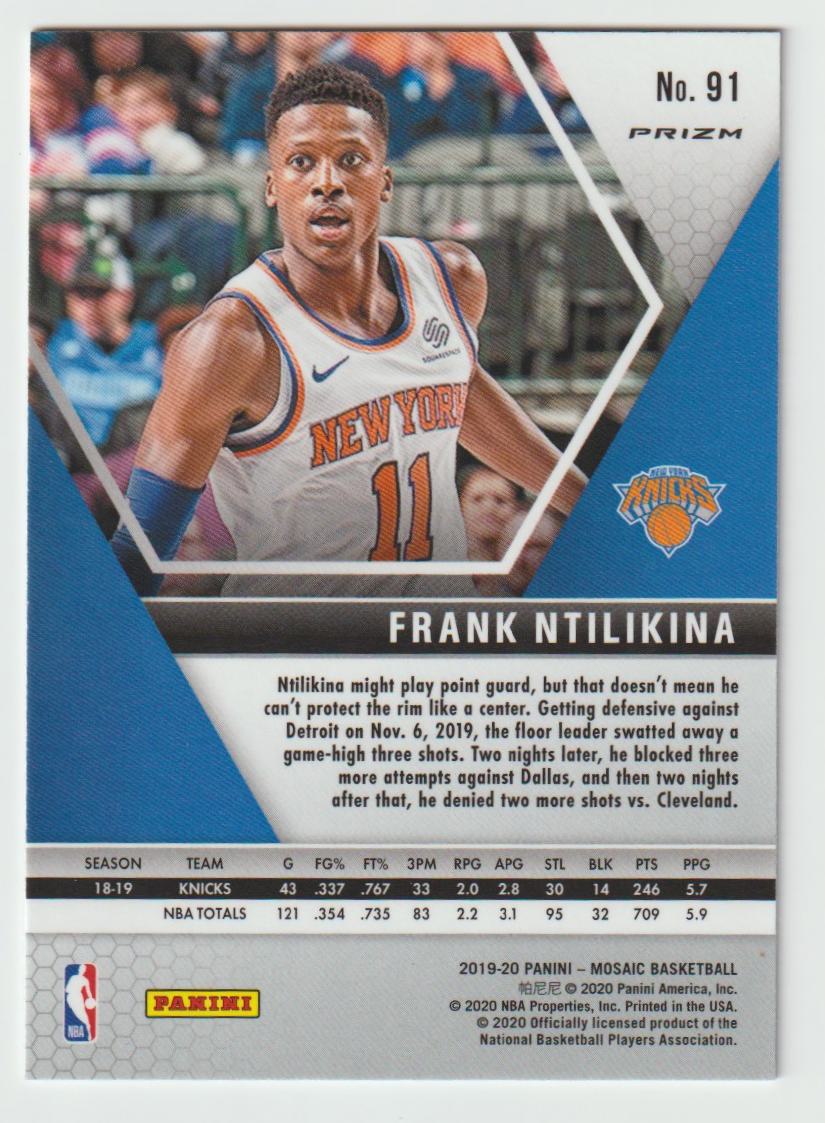 091 Frank Ntilikina - New York Knicks Camo Pink