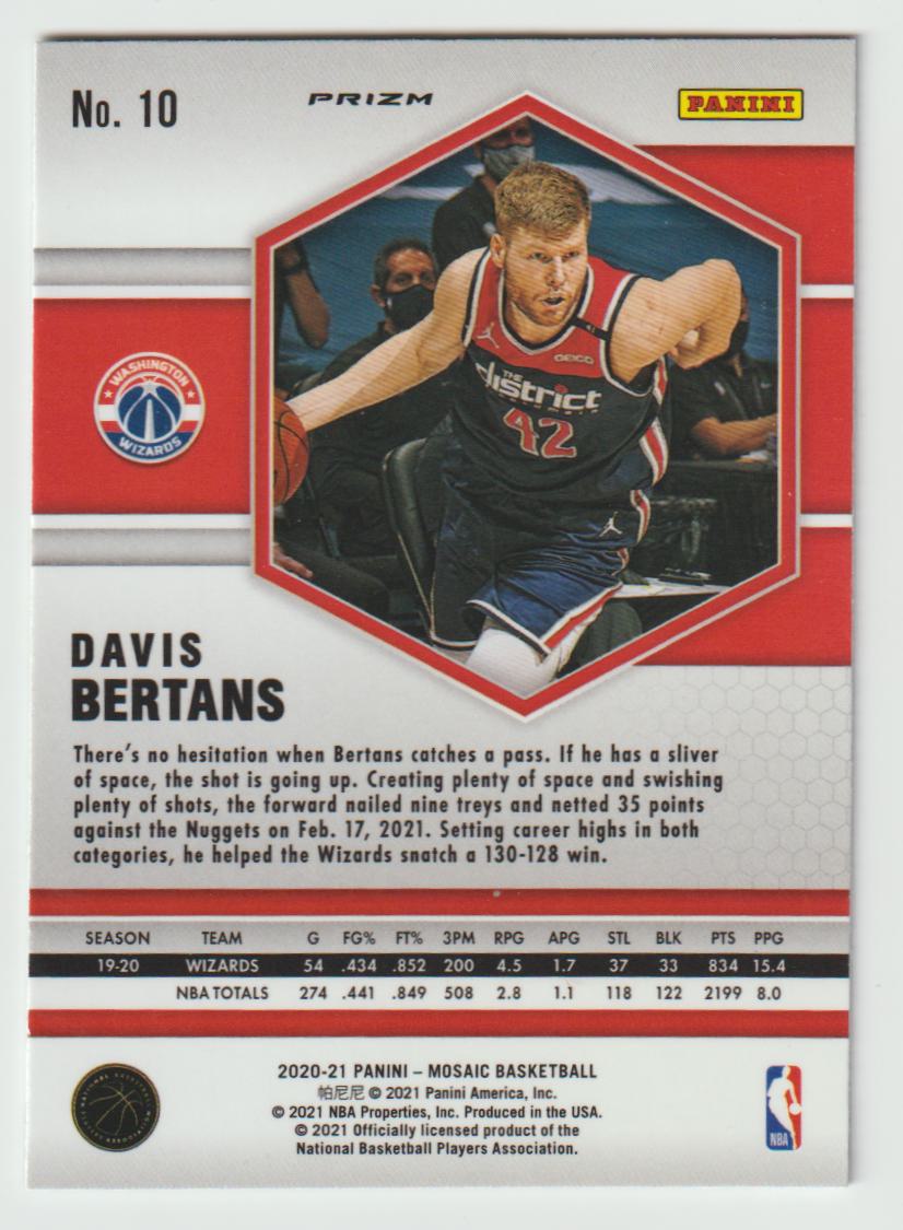 010 Davis Bertans - Washington Wizards Green