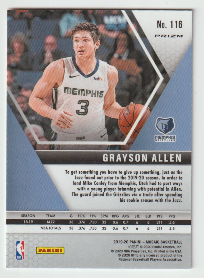 116 Grayson Allen - Memphis Grizzlies Camo Pink