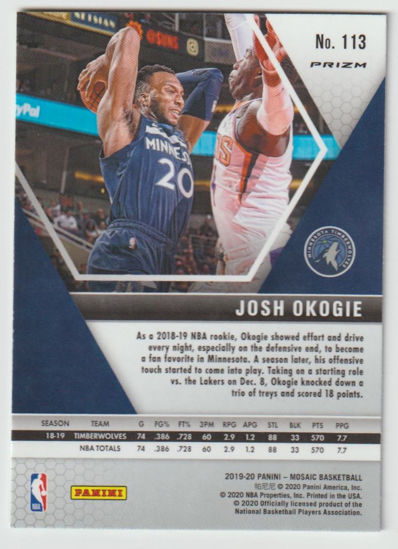 113 Josh Okogie - Minnesota Timberwolves Green