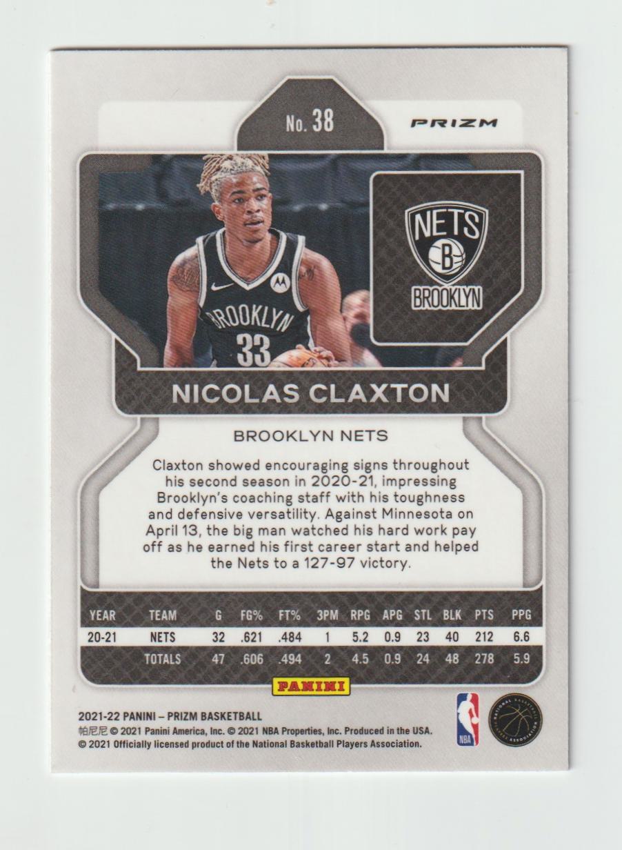 038 Nicolas Claxton - Brooklyn Nets Ice Prizm