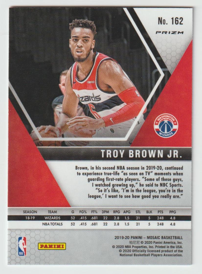 162 Troy Brown Jr. - Washington Wizards Camo Pink