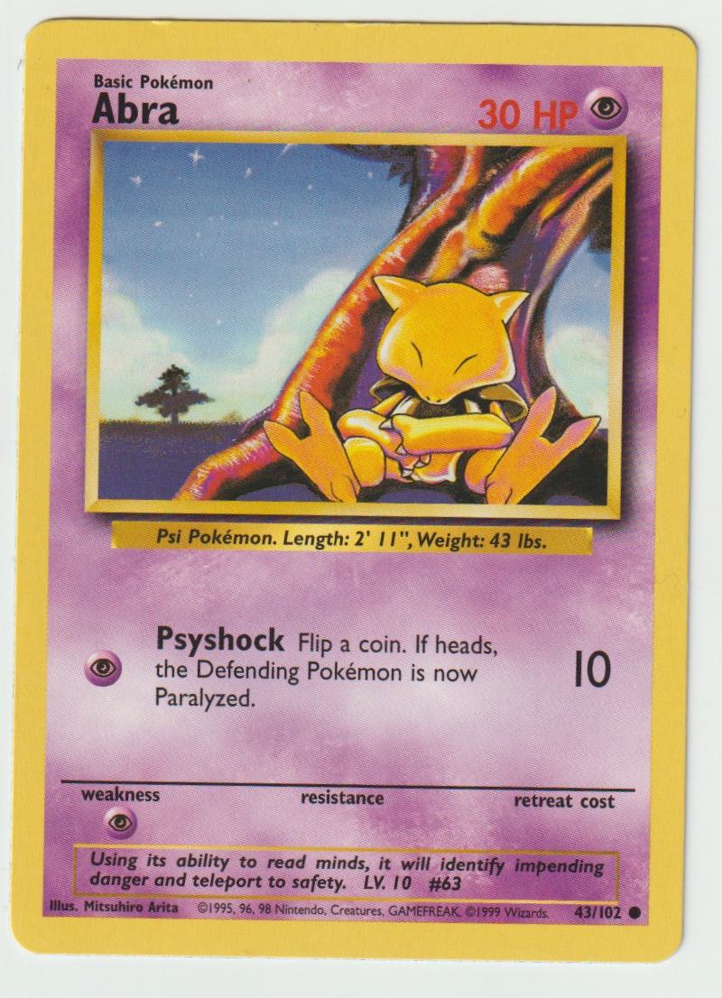 43/102: Abra – Psychic – Common