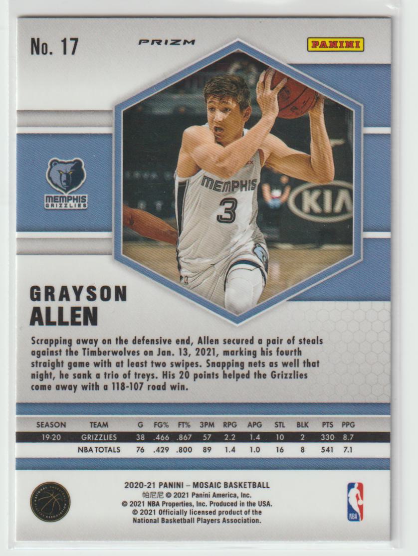 017 Grayson Allen - Memphis Grizzlies Green