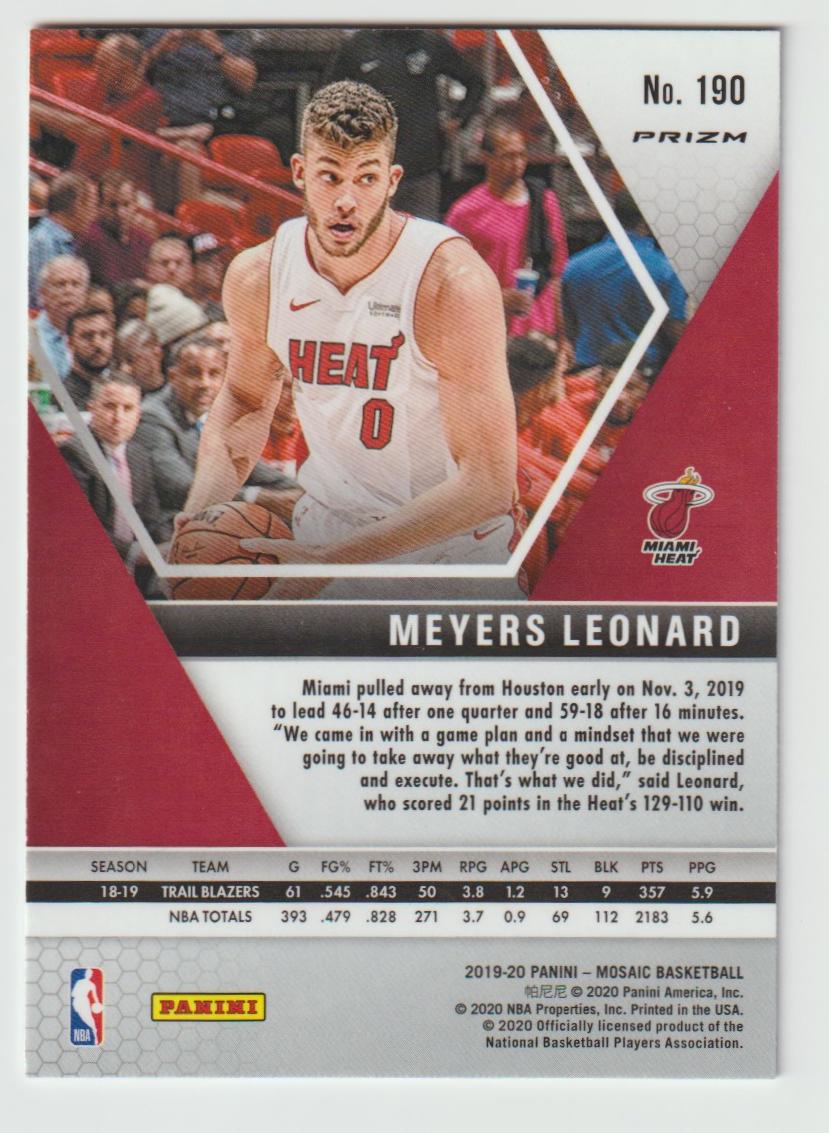 190 Meyers Leonard - Miami Heat Camo Pink