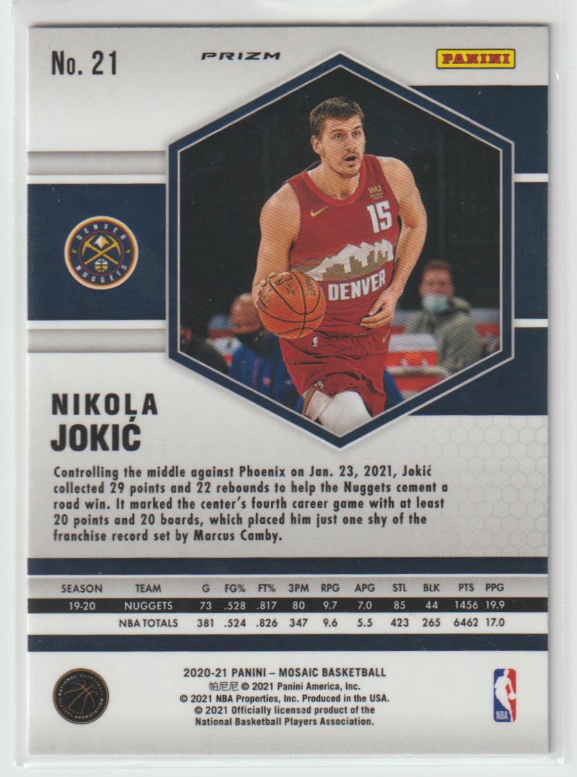 021 Nikola Jokic - Denver Nuggets Camo Pink