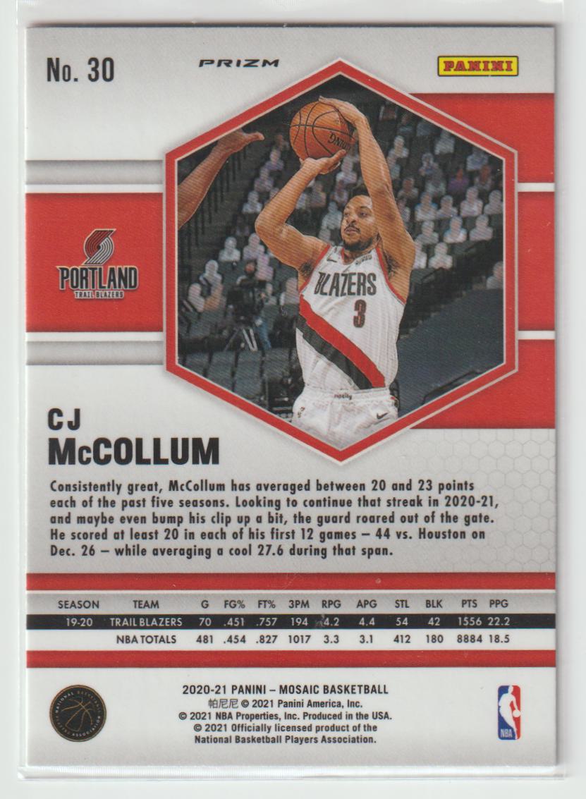 030 CJ McCollum - Portland Trail Blazers Camo Pink