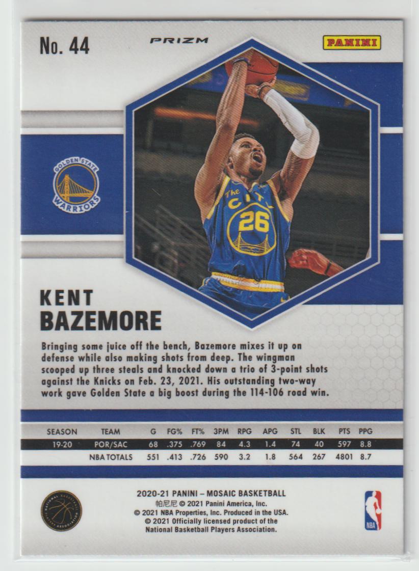 044 Kent Bazemore - Golden State Warriors Reactive Blue