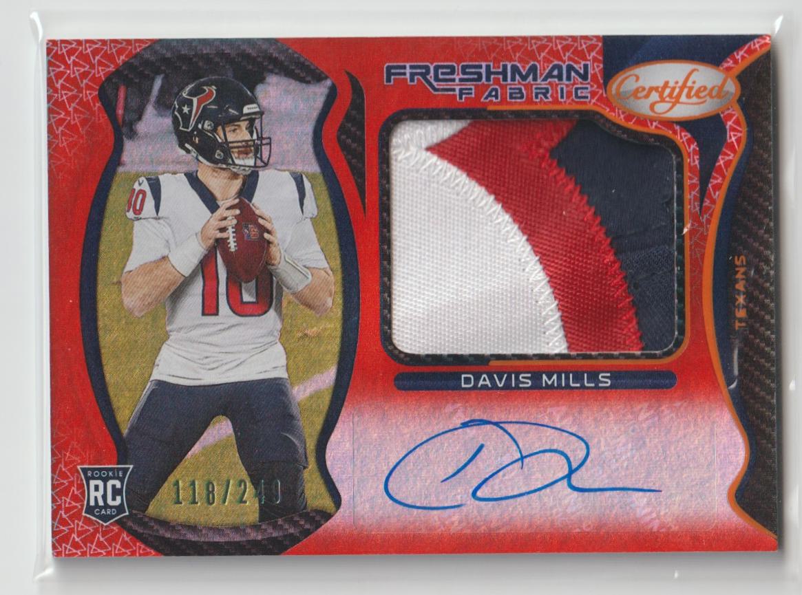 Freshman Fabrics Mirror Signature 222 Davis Mills - Houston Texans Orange 118/249