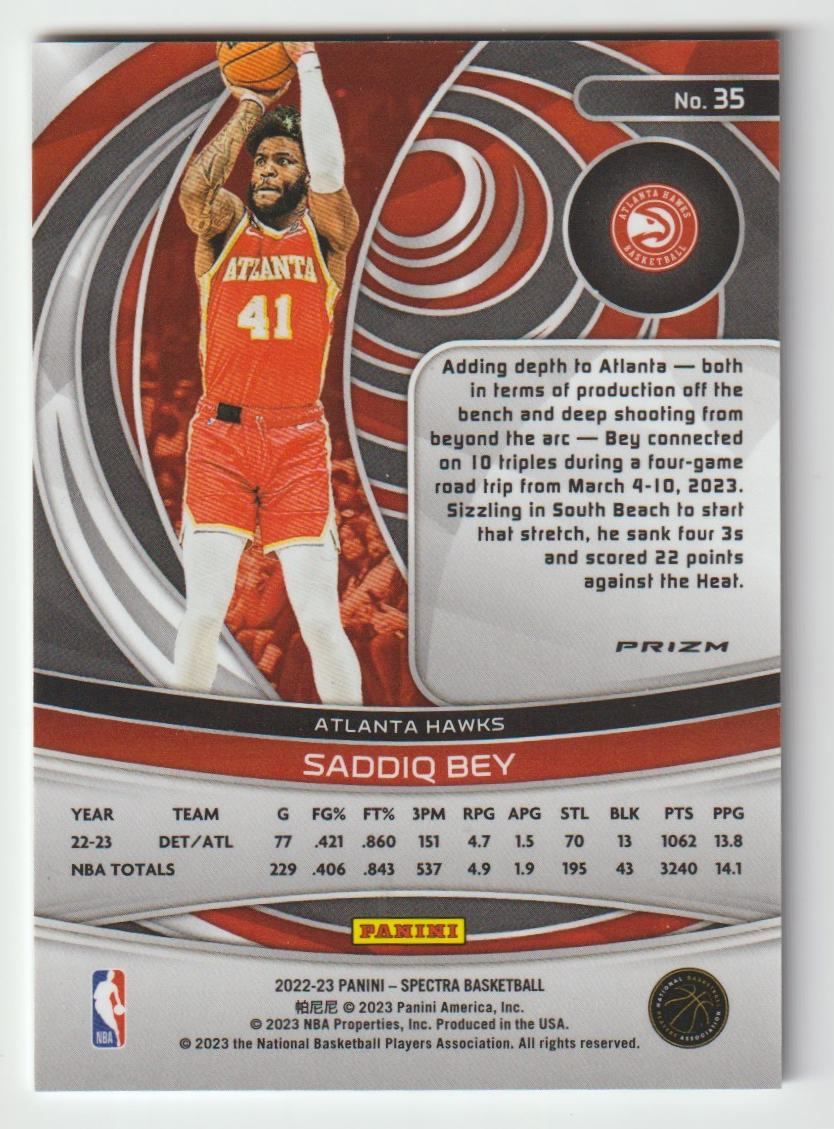 035 Saddiq Bey - Atlanta Hawks Asia