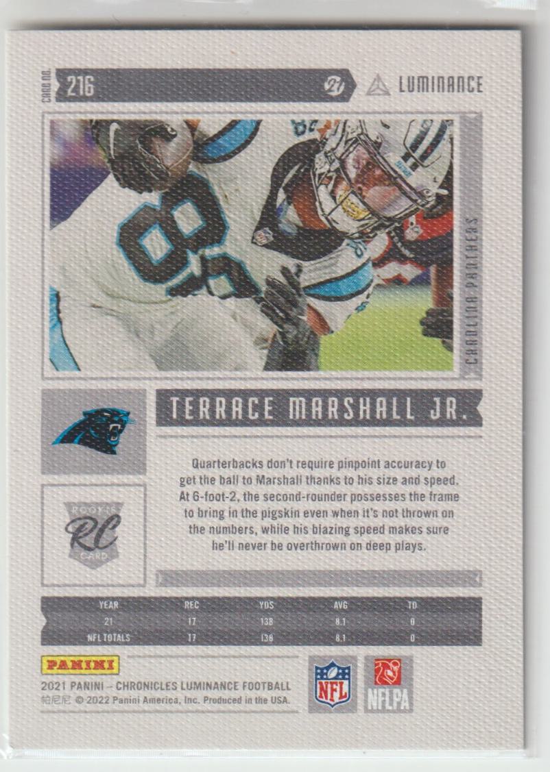 216 Terrace Marshall Jr. - Carolina Panthers Pink