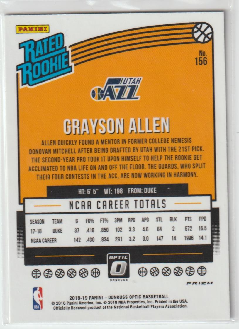 0156 Grayson Allen - Utah Jazz Shock Prizm