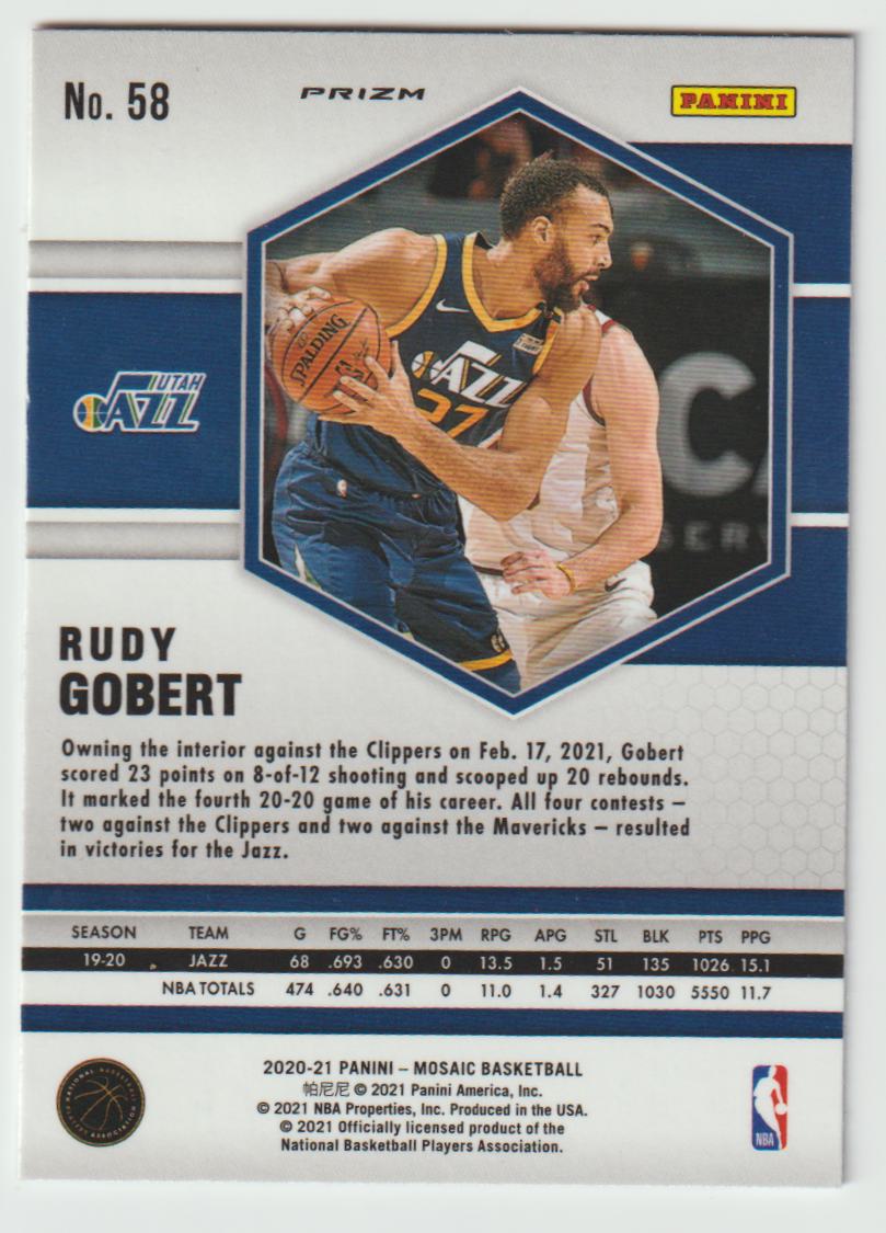 058 Rudy Gobert - Utah Jazz Camo Pink