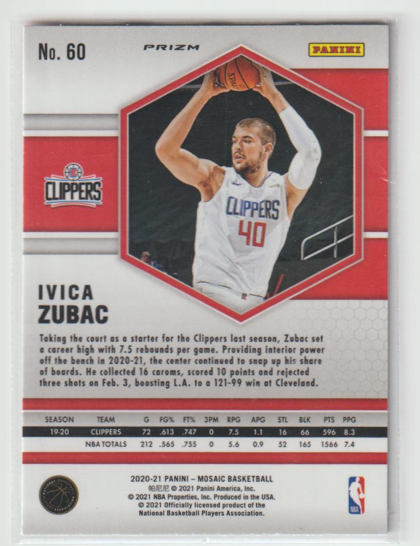 060 Ivica Zubac - Los Angeles Clippers Reactive Blue