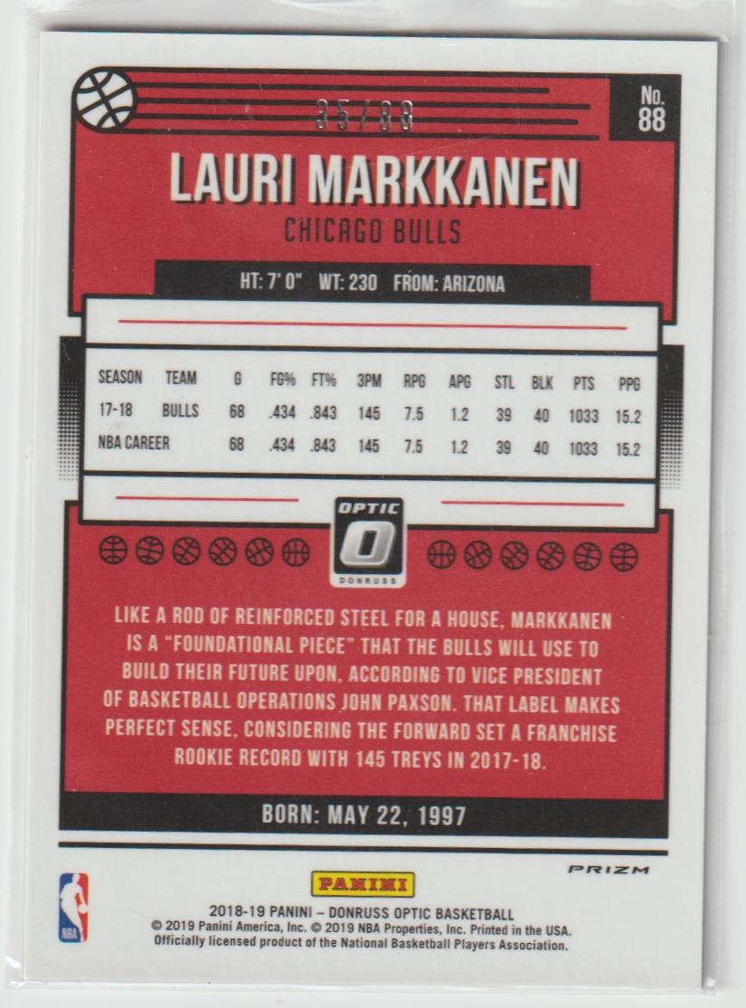 088 Lauri Markkanen - Chicago Bulls Red Choice 35/88