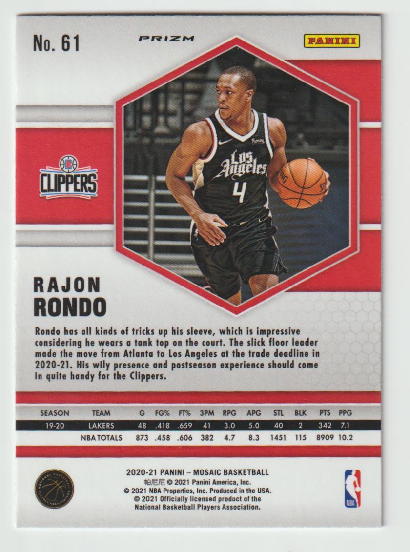 061 Rajon Rondo - Los Angeles Clippers Red Wave
