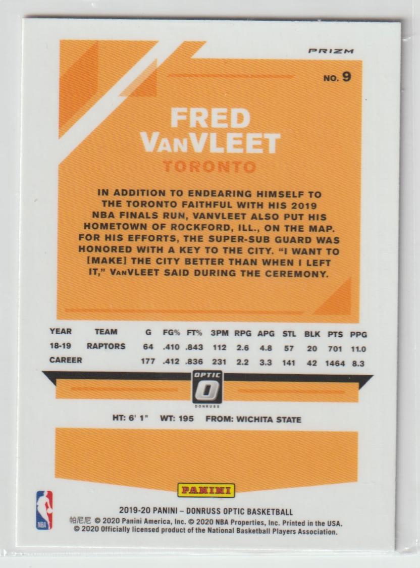 009 Fred VanVleet - Toronto Raptors Hyper Pink Prizm