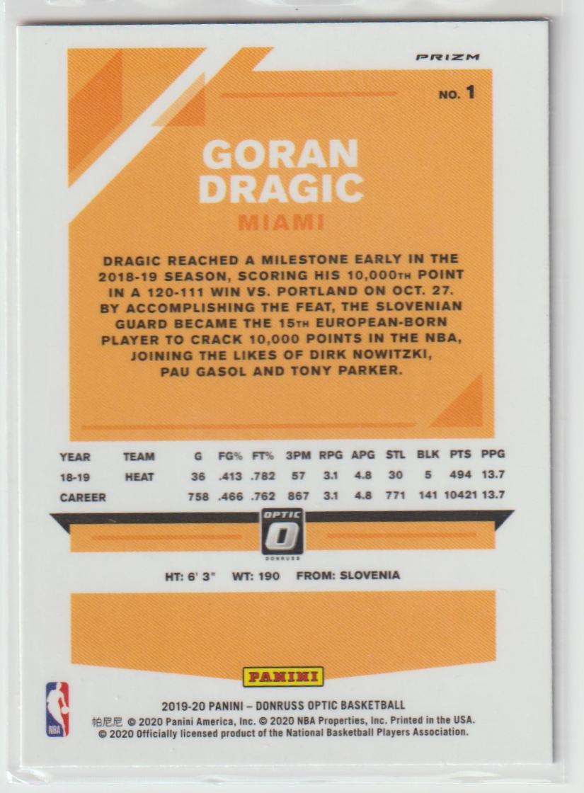 001 Goran Dragic - Miami Heat Hyper Pink Prizm