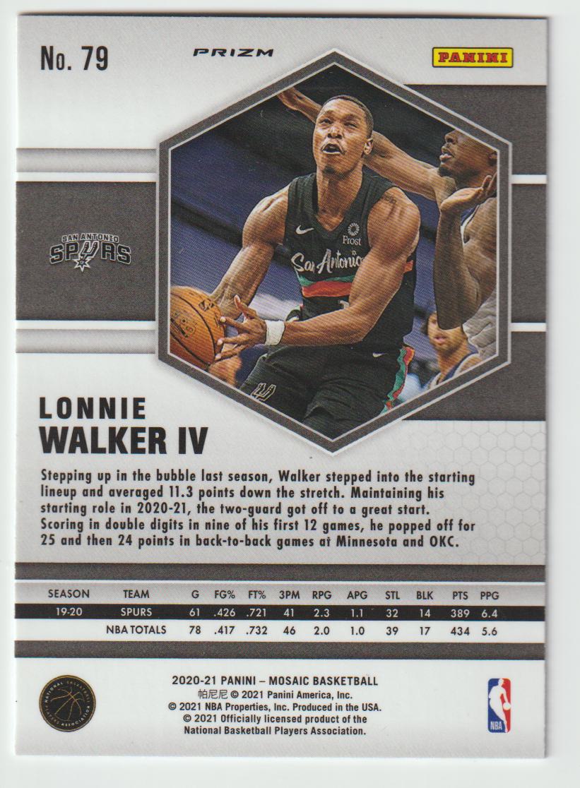 079 Lonnie Walker IV - San Antonio Spurs Green