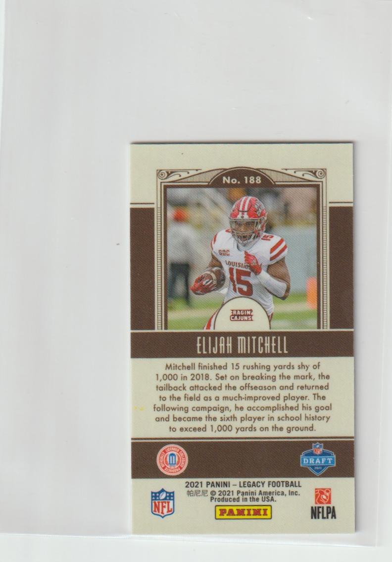 188 Elijah Mitchell - Louisiana Ragin' Cajuns Premium Edition Mini Silver