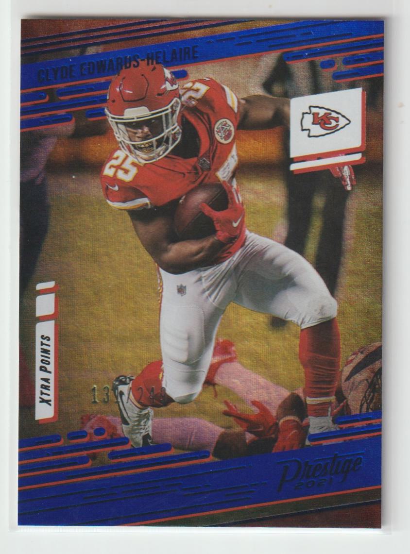 092 Clyde Edwards-Helaire - Kansas City Chiefs Xtra Points Blue 131/249