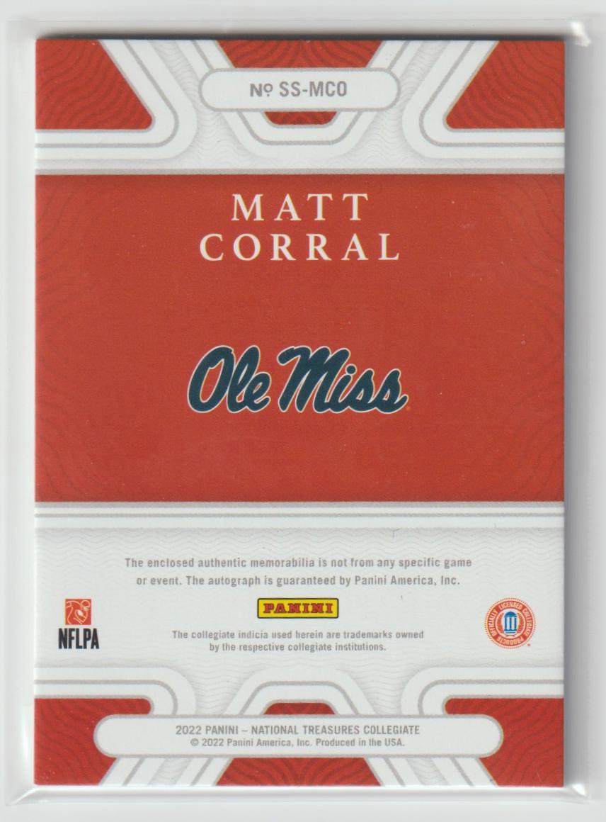College Silhouettes Signatures SS-MCO Matt Corrall Ole Miss 75/99